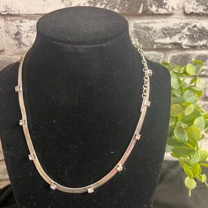 Nine West  Silver Tone Necklace with Crystal Accents